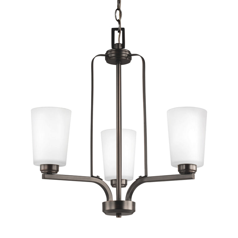 Generation Lighting - 3128903EN3-710 - Three Light Chandelier - Franport - Bronze