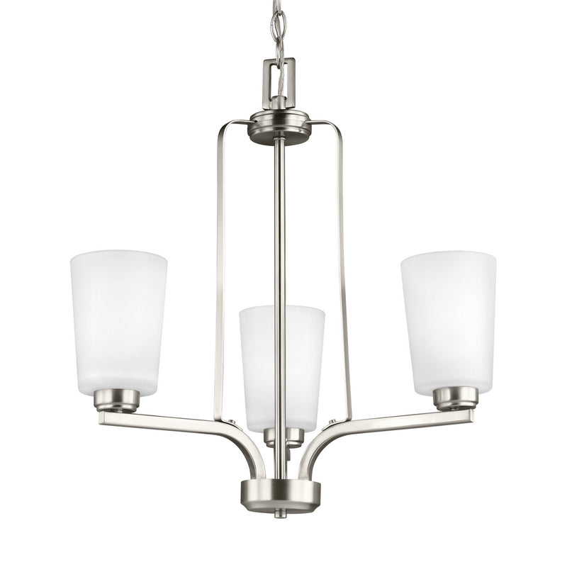 Generation Lighting - 3128903EN3-962 - Three Light Chandelier - Franport - Brushed Nickel