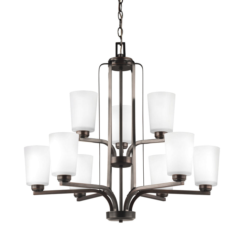 Generation Lighting - 3128909-710 - Nine Light Chandelier - Franport - Bronze