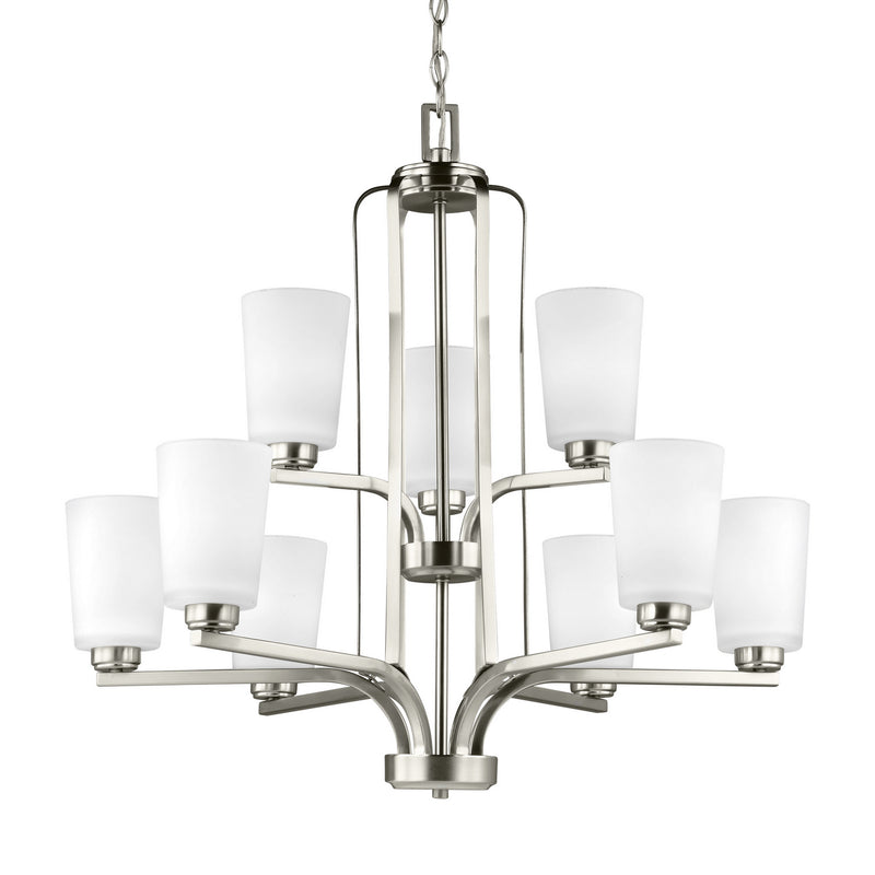 Generation Lighting - 3128909-962 - Nine Light Chandelier - Franport - Brushed Nickel
