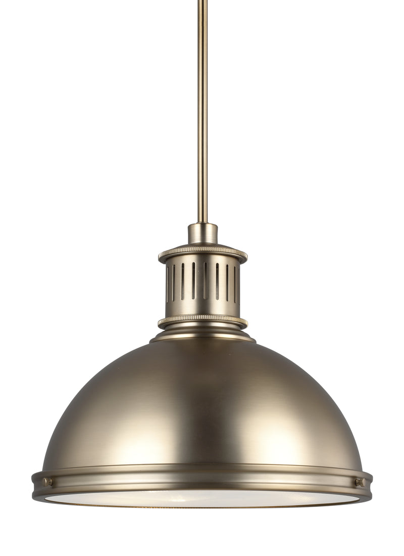 Generation Lighting - 65087-848 - Three Light Pendant - Pratt Street Metal - Satin Brass