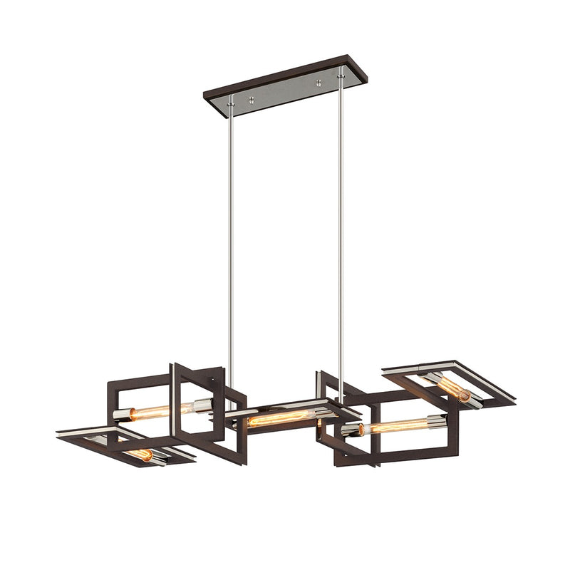 Troy Lighting - F6185-TBZ/SS - Five Light Linear Pendant - Enigma - Textured Bronze
