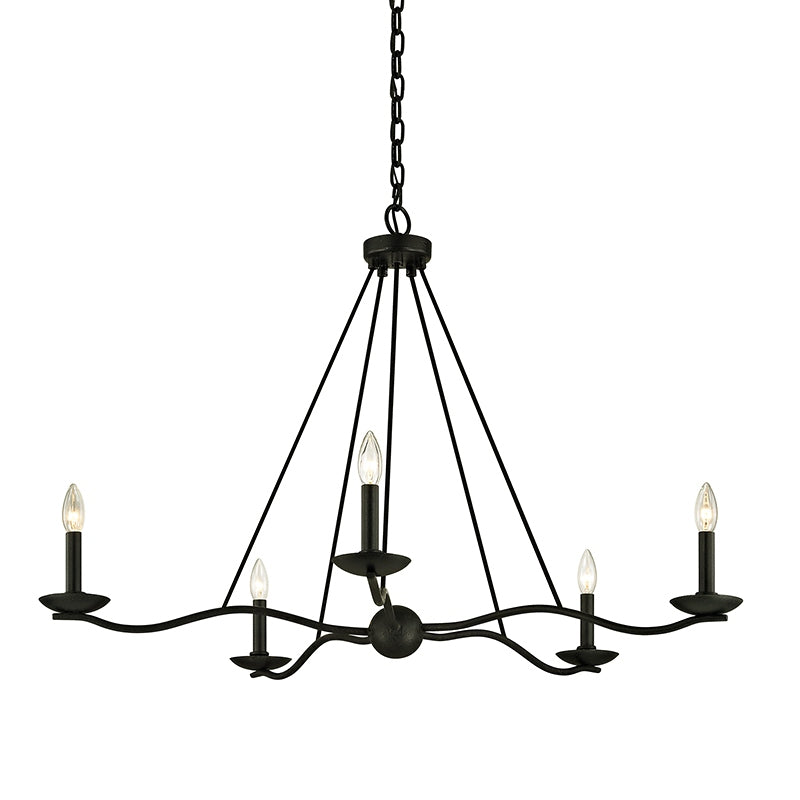 Troy Lighting - F6305-FOR - Five Light Chandelier - Sawyer - Forged Iron