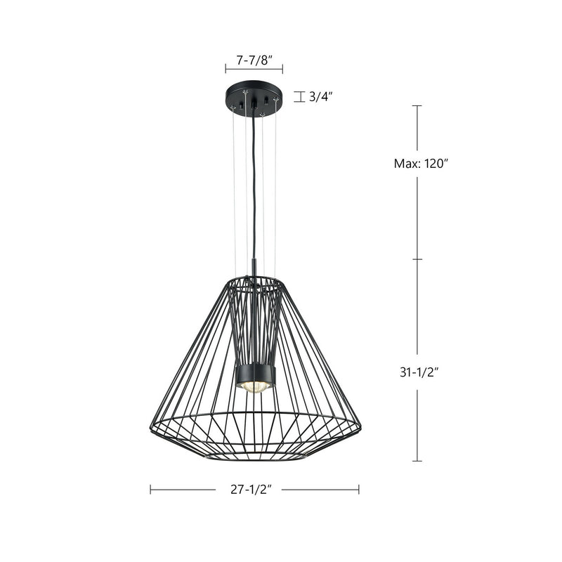 Kuzco Lighting - EP68428-BK - LED Outdoor Pendant - Arctic - Black