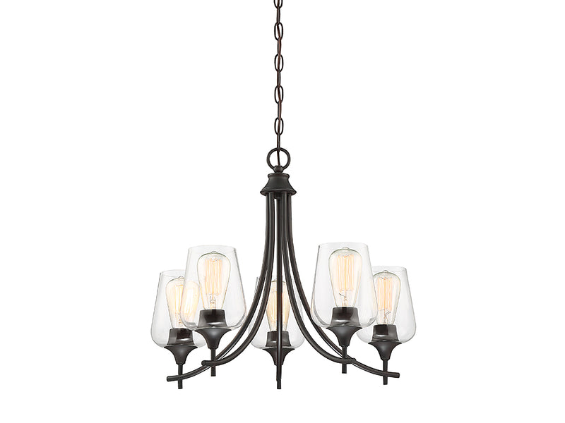 Five Light Chandelier<br /><span style="color:#4AB0CE;">Entrega: 5-6 semanas en USA</span><br /><span style="color:#4AB0CE;font-size:60%;">PREGUNTE POR ENTREGA EN PANAMA</span><br />Collection: Octave<br />Finish: English Bronze