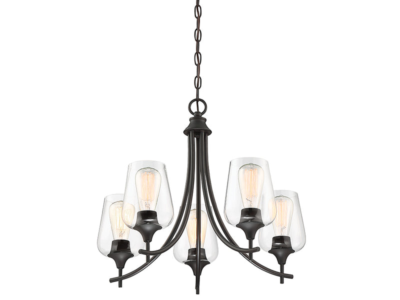 Five Light Chandelier<br /><span style="color:#4AB0CE;">Entrega: 5-6 semanas en USA</span><br /><span style="color:#4AB0CE;font-size:60%;">PREGUNTE POR ENTREGA EN PANAMA</span><br />Collection: Octave<br />Finish: English Bronze