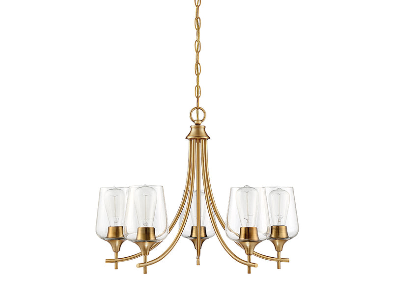 Five Light Chandelier<br /><span style="color:#4AB0CE;">Entrega: 4-10 dias en USA</span><br /><span style="color:#4AB0CE;font-size:60%;">PREGUNTE POR ENTREGA EN PANAMA</span><br />Collection: Octave<br />Finish: Warm Brass