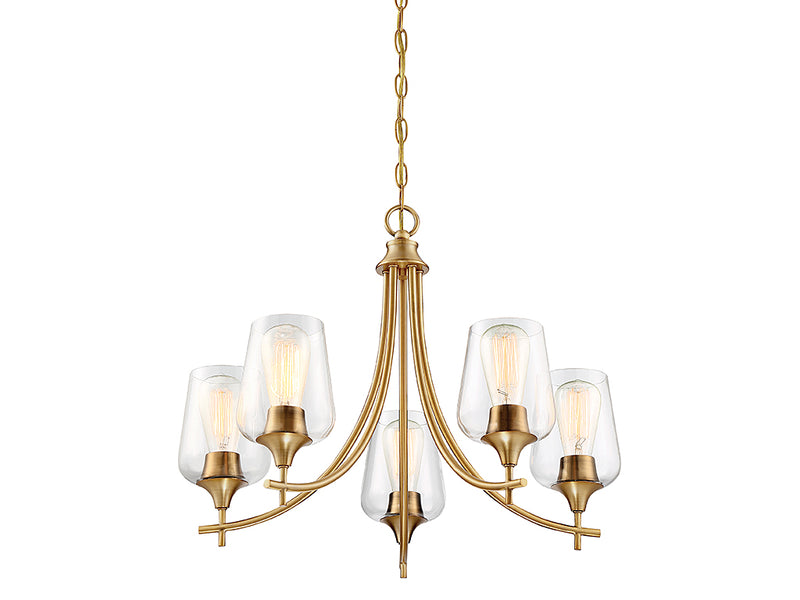 Five Light Chandelier<br /><span style="color:#4AB0CE;">Entrega: 4-10 dias en USA</span><br /><span style="color:#4AB0CE;font-size:60%;">PREGUNTE POR ENTREGA EN PANAMA</span><br />Collection: Octave<br />Finish: Warm Brass