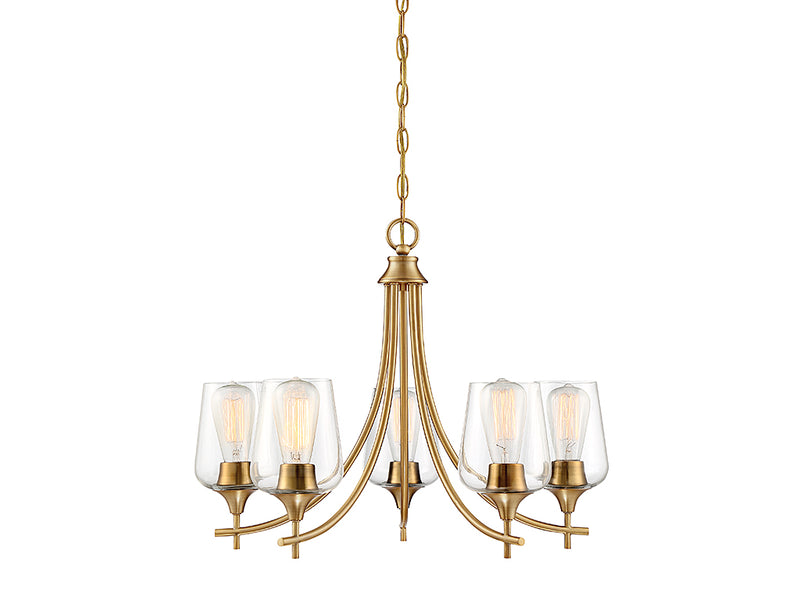 Five Light Chandelier<br /><span style="color:#4AB0CE;">Entrega: 4-10 dias en USA</span><br /><span style="color:#4AB0CE;font-size:60%;">PREGUNTE POR ENTREGA EN PANAMA</span><br />Collection: Octave<br />Finish: Warm Brass