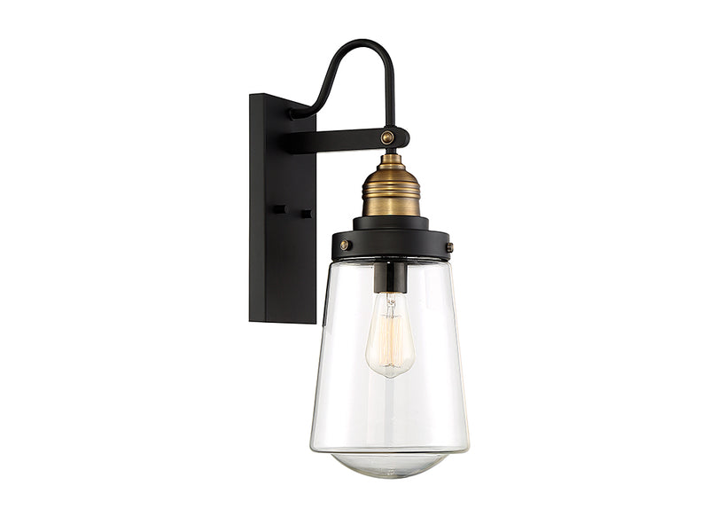 One Light Wall Mount<br /><span style="color:#4AB0CE;">Entrega: 4-10 dias en USA</span><br /><span style="color:#4AB0CE;font-size:60%;">PREGUNTE POR ENTREGA EN PANAMA</span><br />Collection: Macauley<br />Finish: Vintage Black with Warm Brass