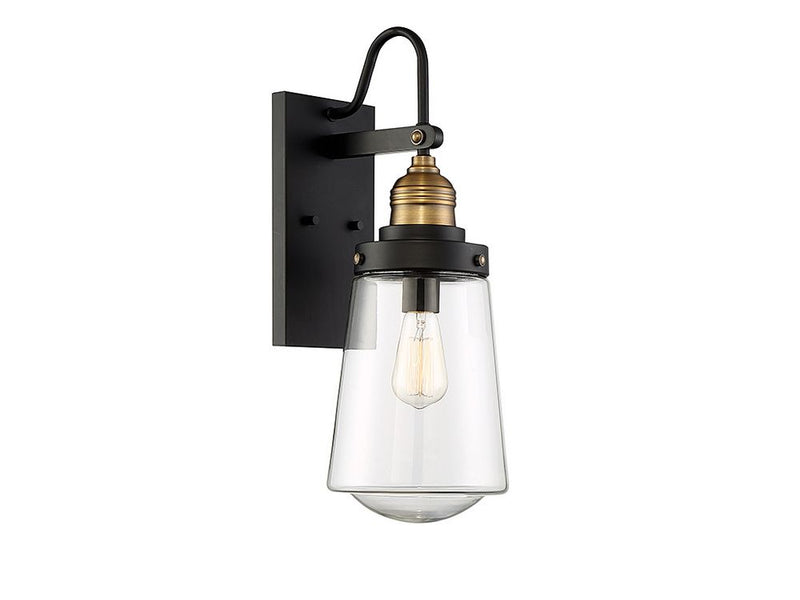 One Light Wall Mount<br /><span style="color:#4AB0CE;">Entrega: 4-10 dias en USA</span><br /><span style="color:#4AB0CE;font-size:60%;">PREGUNTE POR ENTREGA EN PANAMA</span><br />Collection: Macauley<br />Finish: Vintage Black with Warm Brass