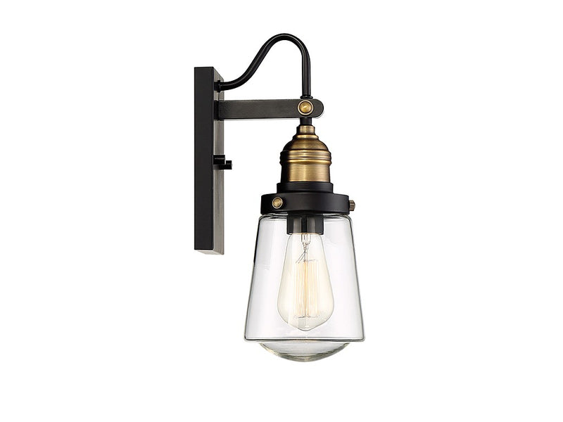 Savoy House - 5-2067-51 - One Light Wall Mount - Macauley - Vintage Black with Warm Brass