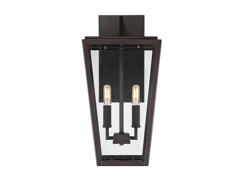 Two Light Wall Lantern<br /><span style="color:#4AB0CE;">Entrega: 4-10 dias en USA</span><br /><span style="color:#4AB0CE;font-size:60%;">PREGUNTE POR ENTREGA EN PANAMA</span><br />Collection: Milton<br />Finish: English Bronze