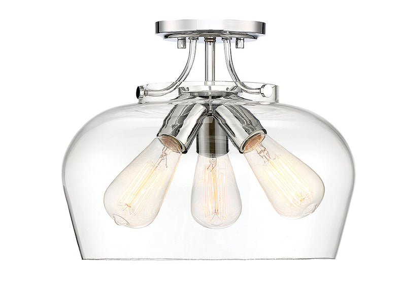 Three Light Semi-Flush Mount<br /><span style="color:#4AB0CE;">Entrega: 1-2 semanas en USA</span><br /><span style="color:#4AB0CE;font-size:60%;">PREGUNTE POR ENTREGA EN PANAMA</span><br />Collection: Octave<br />Finish: Polished Chrome