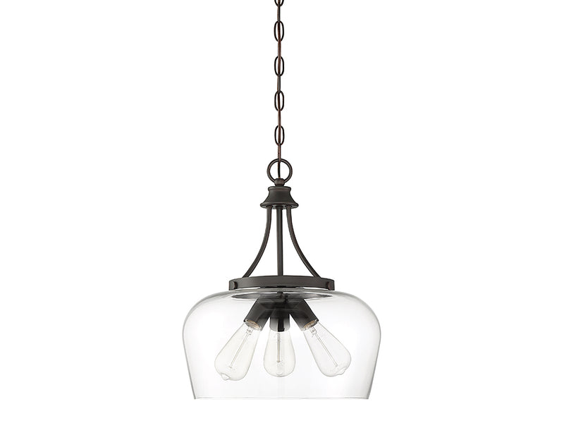 Three Light Pendant<br /><span style="color:#4AB0CE;">Entrega: 5-6 semanas en USA</span><br /><span style="color:#4AB0CE;font-size:60%;">PREGUNTE POR ENTREGA EN PANAMA</span><br />Collection: Octave<br />Finish: English Bronze