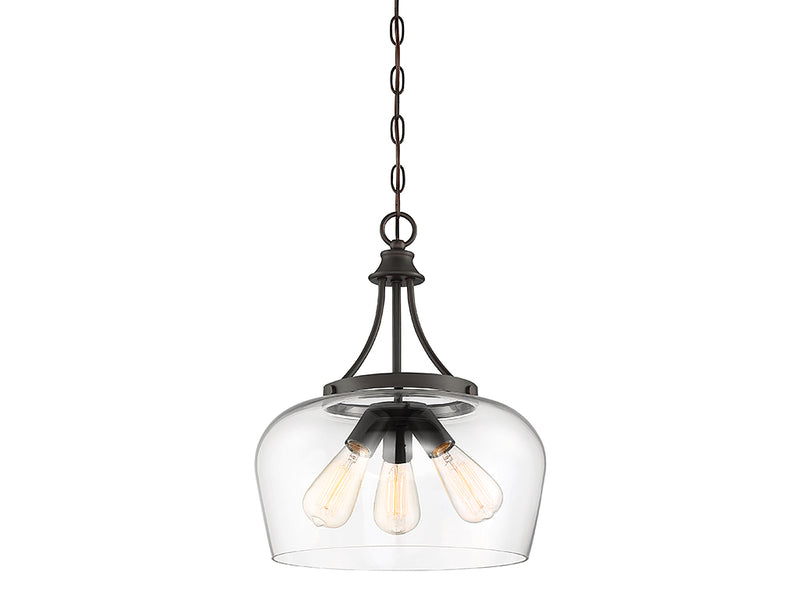 Three Light Pendant<br /><span style="color:#4AB0CE;">Entrega: 5-6 semanas en USA</span><br /><span style="color:#4AB0CE;font-size:60%;">PREGUNTE POR ENTREGA EN PANAMA</span><br />Collection: Octave<br />Finish: English Bronze