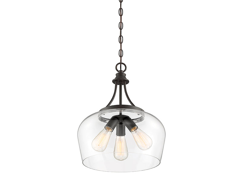 Three Light Pendant<br /><span style="color:#4AB0CE;">Entrega: 5-6 semanas en USA</span><br /><span style="color:#4AB0CE;font-size:60%;">PREGUNTE POR ENTREGA EN PANAMA</span><br />Collection: Octave<br />Finish: English Bronze