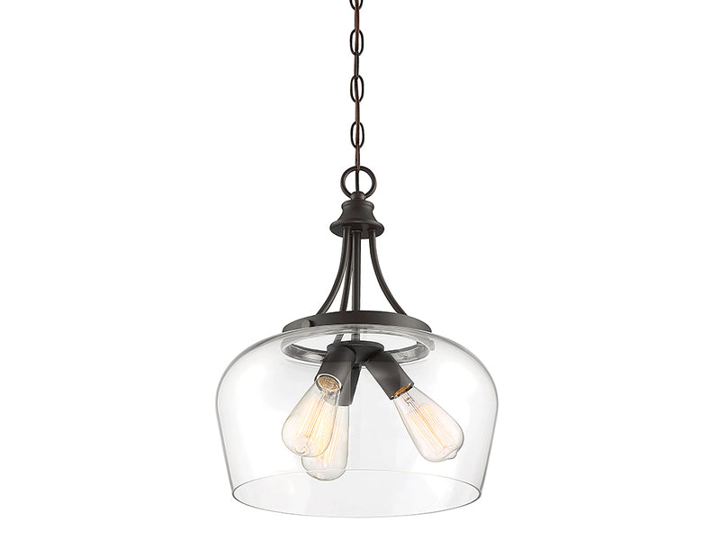 Three Light Pendant<br /><span style="color:#4AB0CE;">Entrega: 5-6 semanas en USA</span><br /><span style="color:#4AB0CE;font-size:60%;">PREGUNTE POR ENTREGA EN PANAMA</span><br />Collection: Octave<br />Finish: English Bronze