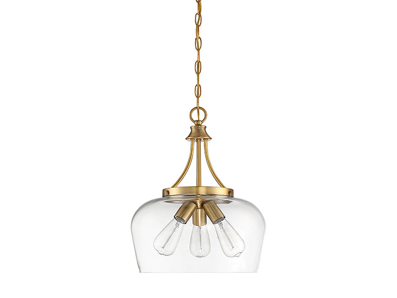 Three Light Pendant<br /><span style="color:#4AB0CE;">Entrega: 4-10 dias en USA</span><br /><span style="color:#4AB0CE;font-size:60%;">PREGUNTE POR ENTREGA EN PANAMA</span><br />Collection: Octave<br />Finish: Warm Brass