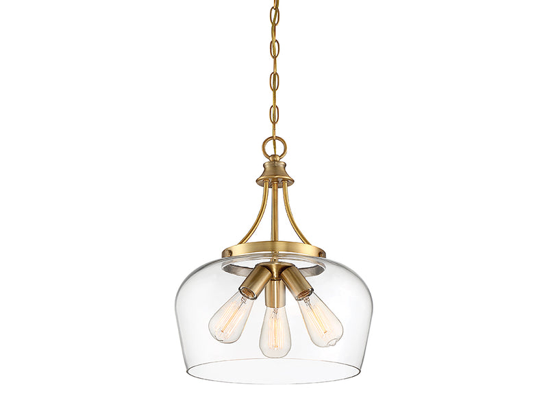 Three Light Pendant<br /><span style="color:#4AB0CE;">Entrega: 4-10 dias en USA</span><br /><span style="color:#4AB0CE;font-size:60%;">PREGUNTE POR ENTREGA EN PANAMA</span><br />Collection: Octave<br />Finish: Warm Brass