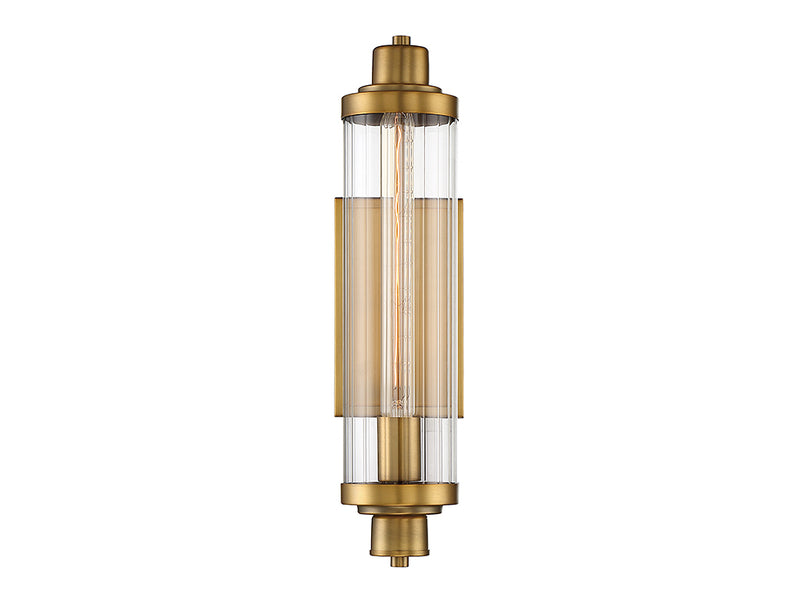 One Light Wall Sconce<br /><span style="color:#4AB0CE;">Entrega: 4-10 dias en USA</span><br /><span style="color:#4AB0CE;font-size:60%;">PREGUNTE POR ENTREGA EN PANAMA</span><br />Collection: Pike<br />Finish: Warm Brass