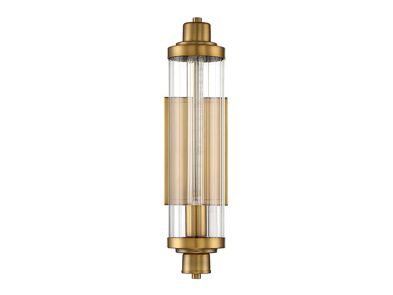 One Light Wall Sconce<br /><span style="color:#4AB0CE;">Entrega: 4-10 dias en USA</span><br /><span style="color:#4AB0CE;font-size:60%;">PREGUNTE POR ENTREGA EN PANAMA</span><br />Collection: Pike<br />Finish: Warm Brass