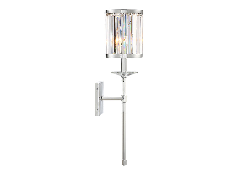 One Light Wall Sconce<br /><span style="color:#4AB0CE;">Entrega: 4-10 dias en USA</span><br /><span style="color:#4AB0CE;font-size:60%;">PREGUNTE POR ENTREGA EN PANAMA</span><br />Collection: Ashbourne<br />Finish: Polished Chrome