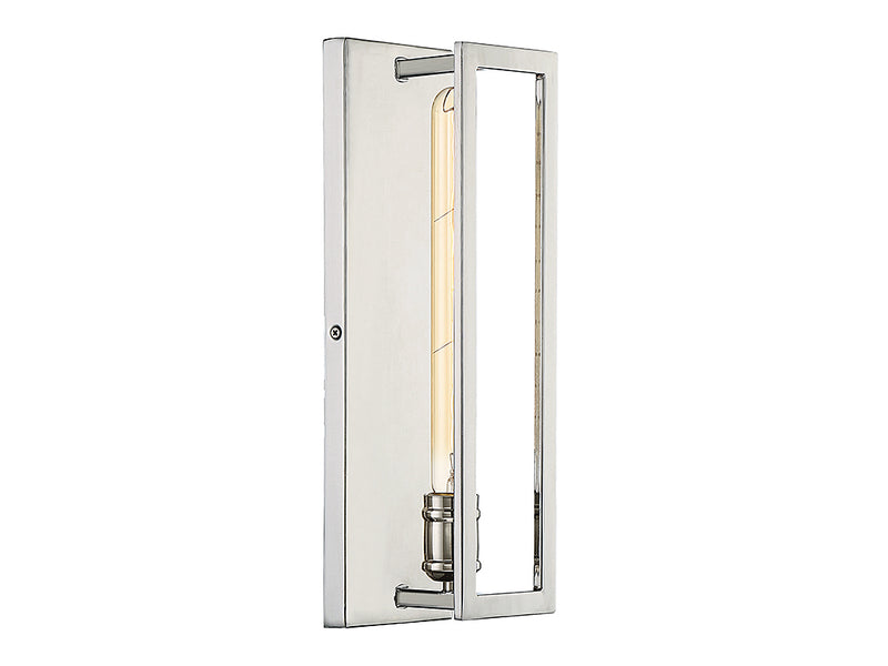 One Light Wall Sconce<br /><span style="color:#4AB0CE;">Entrega: 4-10 dias en USA</span><br /><span style="color:#4AB0CE;font-size:60%;">PREGUNTE POR ENTREGA EN PANAMA</span><br />Collection: Clifton<br />Finish: Polished Nickel