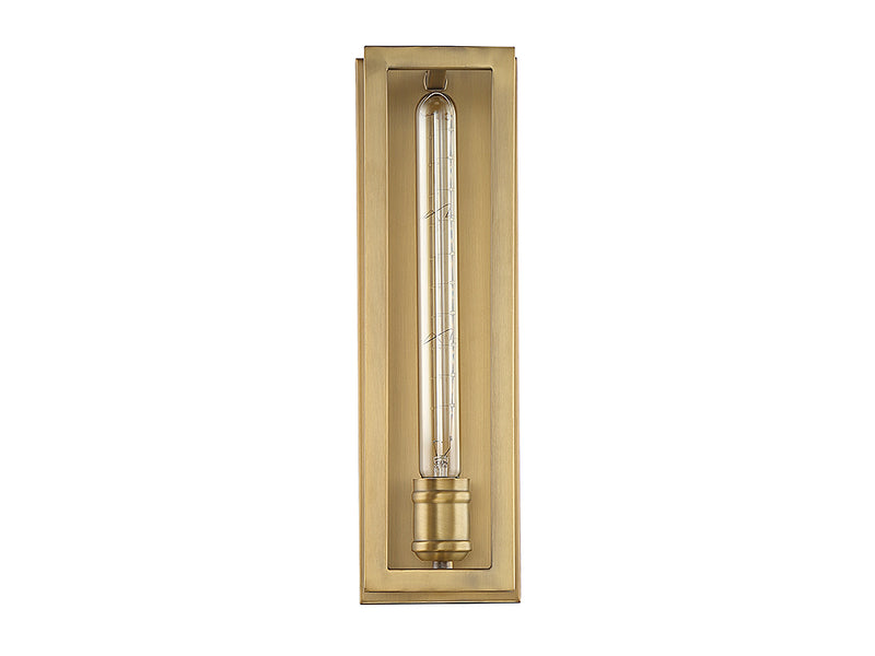 One Light Wall Sconce<br /><span style="color:#4AB0CE;">Entrega: 4-10 dias en USA</span><br /><span style="color:#4AB0CE;font-size:60%;">PREGUNTE POR ENTREGA EN PANAMA</span><br />Collection: Clifton<br />Finish: Warm Brass