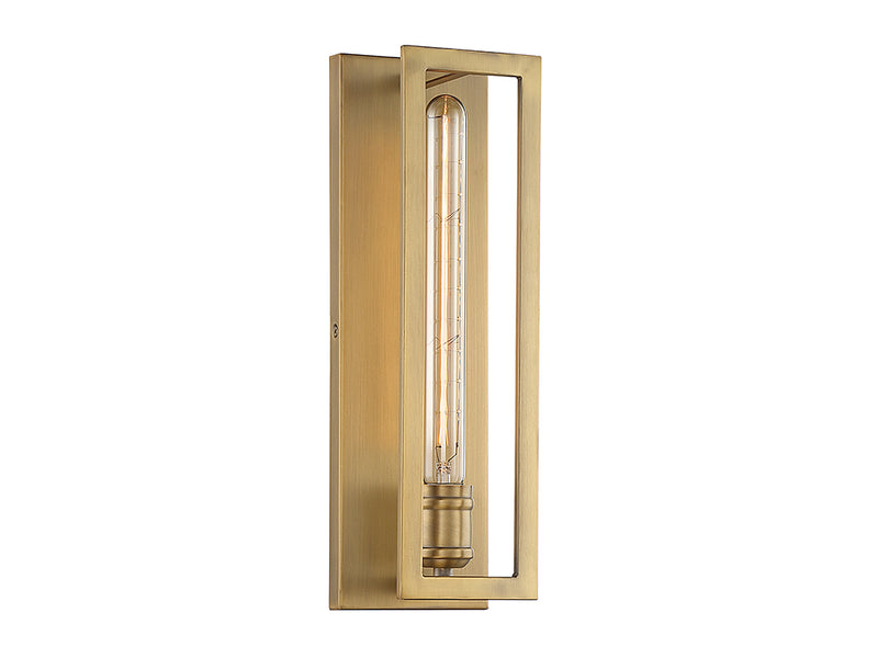 One Light Wall Sconce<br /><span style="color:#4AB0CE;">Entrega: 4-10 dias en USA</span><br /><span style="color:#4AB0CE;font-size:60%;">PREGUNTE POR ENTREGA EN PANAMA</span><br />Collection: Clifton<br />Finish: Warm Brass