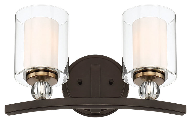 Minka-Lavery - 3072-416 - Two Light Bath - Studio 5 - Painted Bronze w/Natural Brushed Brass