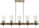 Minka-Lavery - 4635-106 - Five Light Island Pendant - Bridlewood - Stone Grey w/Brushed Nickel