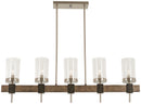 Minka-Lavery - 4635-106 - Five Light Island Pendant - Bridlewood - Stone Grey w/Brushed Nickel