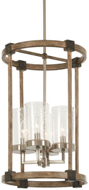 Minka-Lavery - 4640-106 - Four Light Foyer Pendant - Bridlewood - Stone Grey w/Brushed Nickel