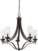 Minka-Lavery - 4655-579 - Five Light Chandelier - Elyton - Downtown Bronze w/Gold Highlights