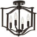 Minka-Lavery - 4656-579 - Four Light Semi Flush Mount - Elyton - Downtown Bronze w/Gold Highlights