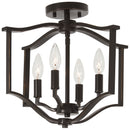 Minka-Lavery - 4656-579 - Four Light Semi Flush Mount - Elyton - Downtown Bronze w/Gold Highlights