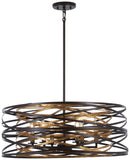 Minka-Lavery - 4673-111 - Six Light Pendant - Vortic Flow - Dark Bronze w/Mosaic Gold Interior