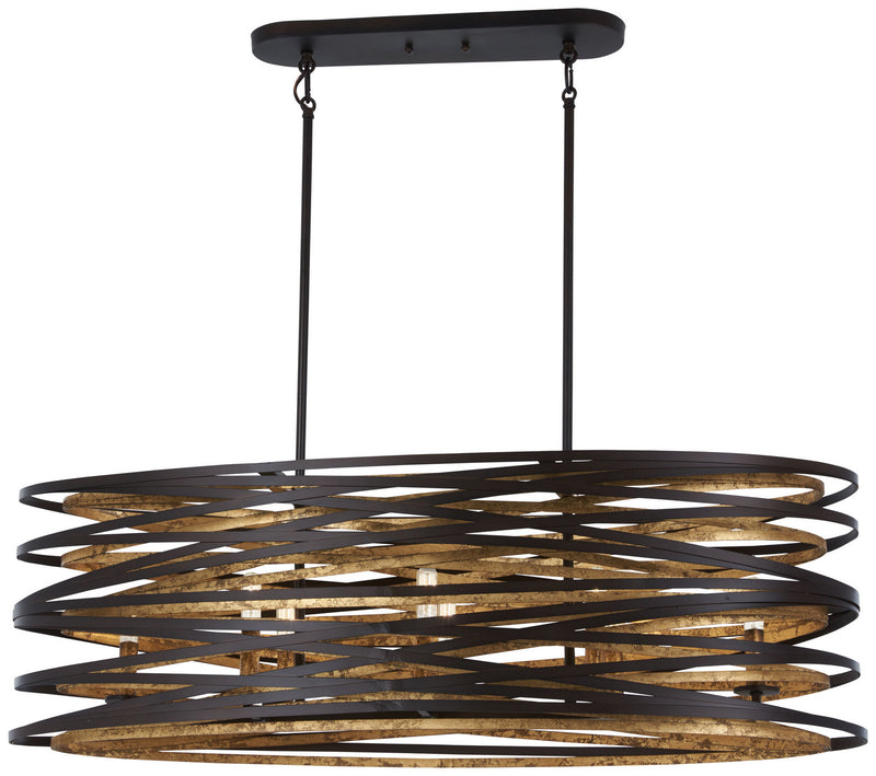 Minka-Lavery - 4676-111 - Eight Light Island Pendant - Vortic Flow - Dark Bronze W/Mosaic Gold Inte