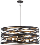 Minka-Lavery - 4677-111 - Eight Light Pendant - Vortic Flow - Dark Bronze w/Mosaic Gold Interior