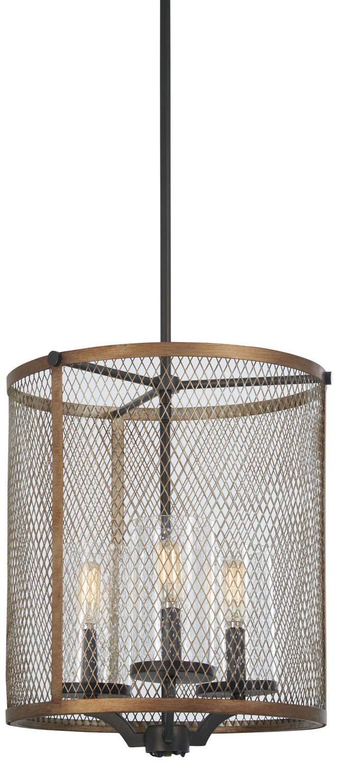 Minka-Lavery - 4692-107 - Three Light Pendant - Marsden Commons - Smoked Iron w/Aged Gold