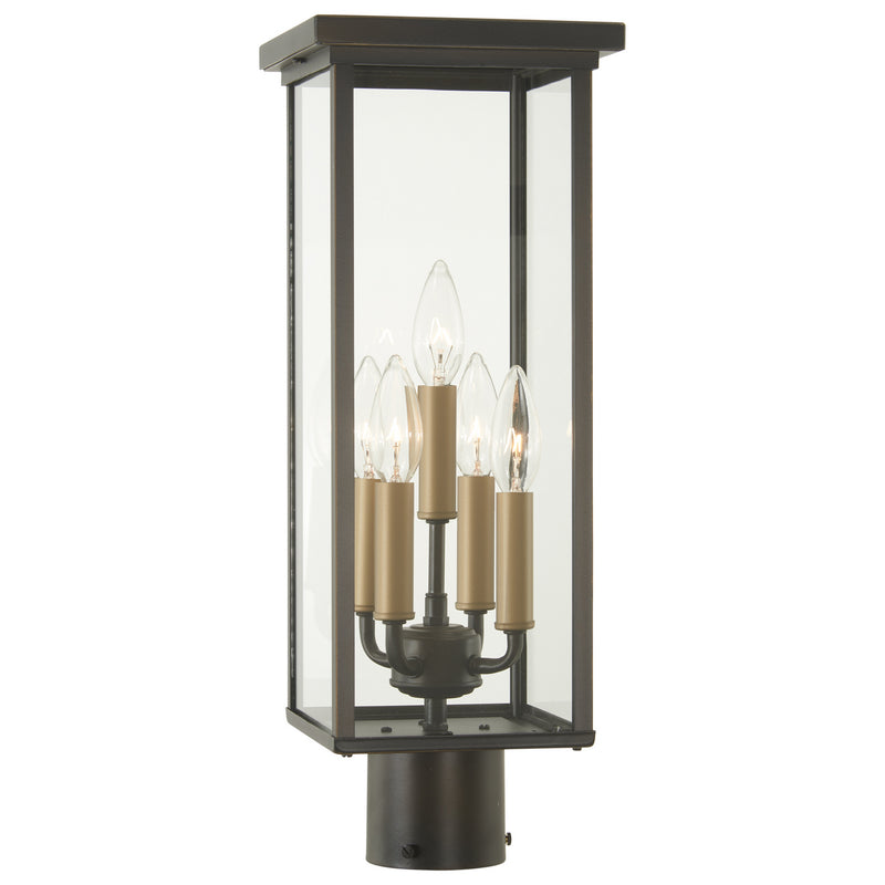 Minka-Lavery - 72585-143C - Five Light Post Mount - Casway - Oil Rubbed Bronze W/ Gold High