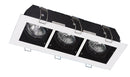 SPOT DE TECHO EMPOTRABLE TIPO CARDAN TRIPLE ACABADO INTERIOR NEGRO Y TRIM BLANCO