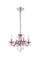 Elegant Lighting - V7804D15PE/RC - Four Light Pendant - Rococo - Purple