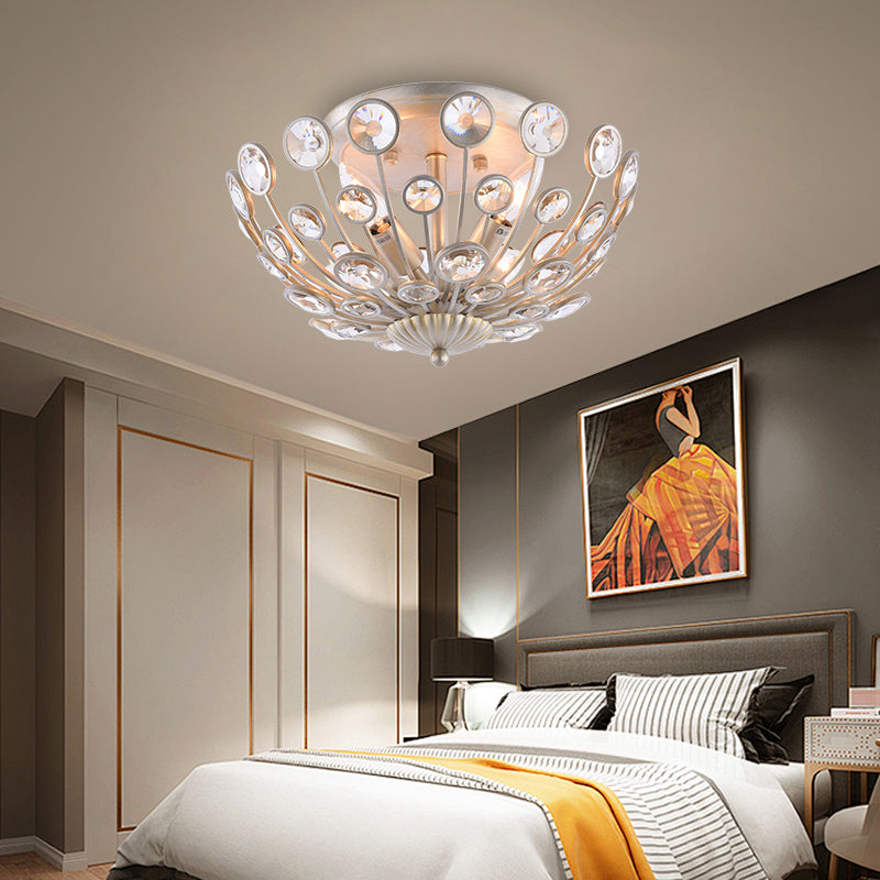 LÁMPARA DE TECHO DE CRISTAL K5 DECORATIVA 3XE12-60W (NO INLUIDOS) 110-240V.