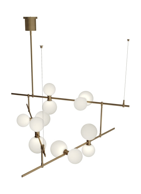 Visual Comfort Modern - 700MDCHGRR - LED Chandelier - ModernRail - Aged Brass