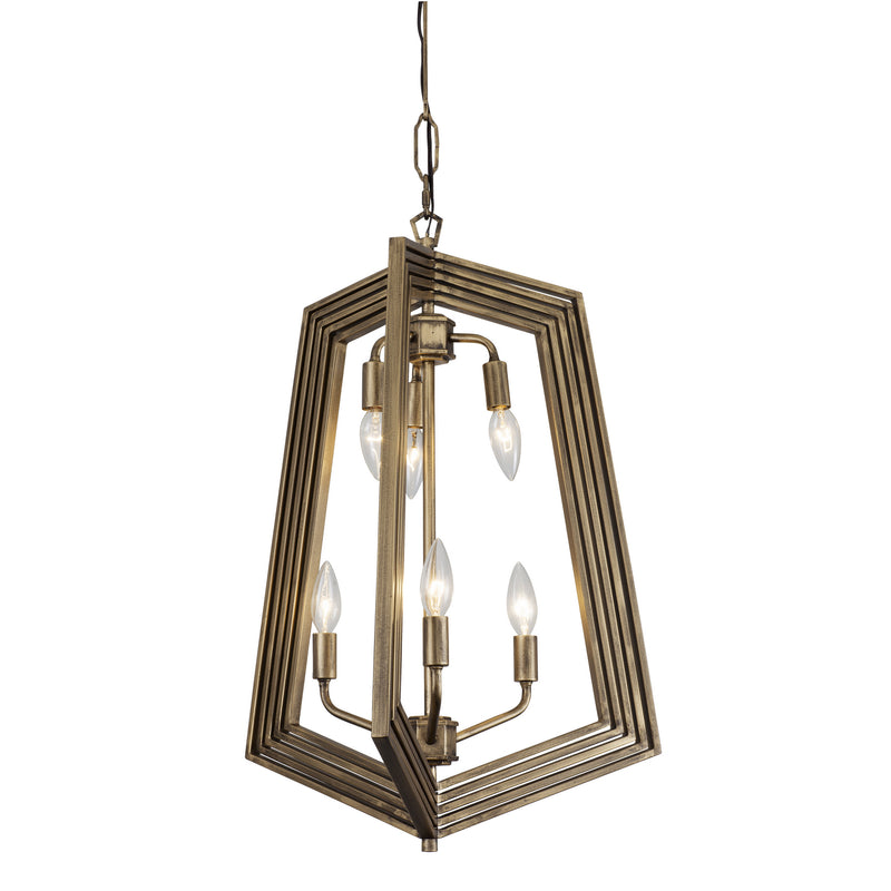 Six Light Foyer Pendant<br /><span style="color:#4AB0CE;">Entrega: 4-10 dias en USA</span><br /><span style="color:#4AB0CE;font-size:60%;">PREGUNTE POR ENTREGA EN PANAMA</span><br />Collection: Gymnast<br />Finish: Havana Gold