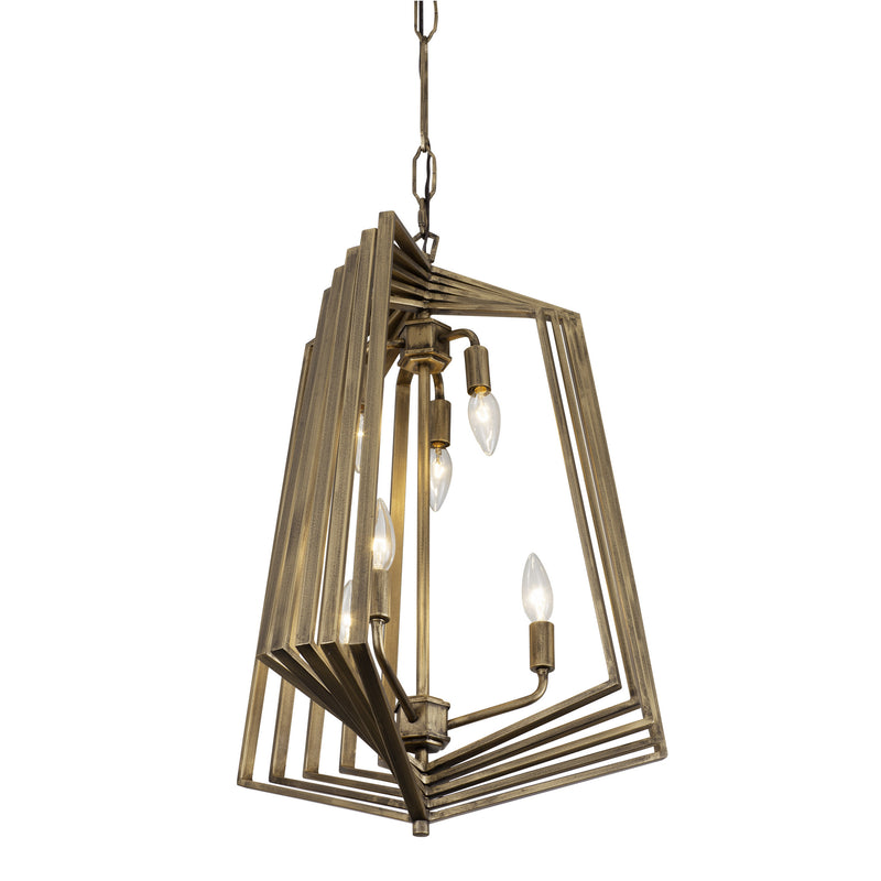 Six Light Foyer Pendant<br /><span style="color:#4AB0CE;">Entrega: 4-10 dias en USA</span><br /><span style="color:#4AB0CE;font-size:60%;">PREGUNTE POR ENTREGA EN PANAMA</span><br />Collection: Gymnast<br />Finish: Havana Gold