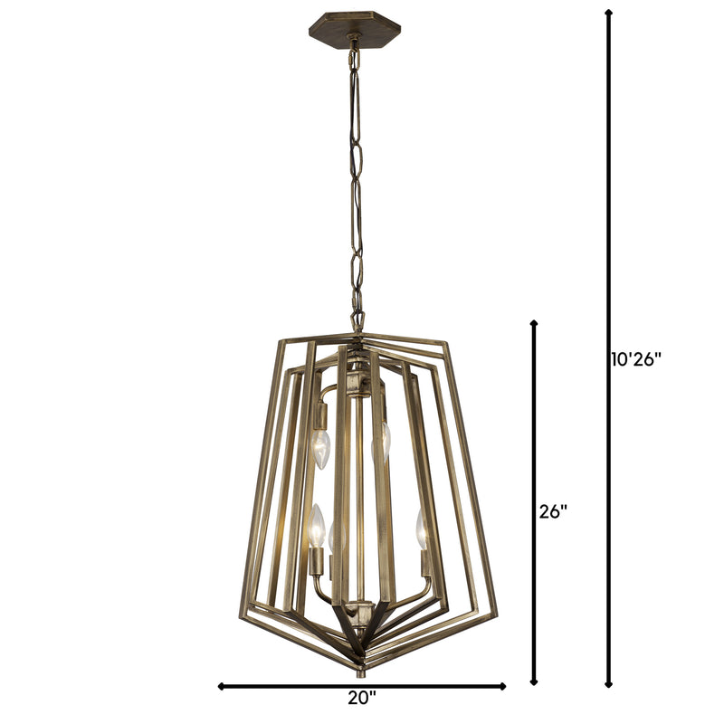 Six Light Foyer Pendant<br /><span style="color:#4AB0CE;">Entrega: 4-10 dias en USA</span><br /><span style="color:#4AB0CE;font-size:60%;">PREGUNTE POR ENTREGA EN PANAMA</span><br />Collection: Gymnast<br />Finish: Havana Gold