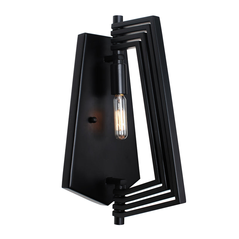 One Light Wall Sconce<br /><span style="color:#4AB0CE;">Entrega: 4-10 dias en USA</span><br /><span style="color:#4AB0CE;font-size:60%;">PREGUNTE POR ENTREGA EN PANAMA</span><br />Collection: Gymnast<br />Finish: Black